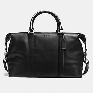 COACH Voyager Sport Calf Duffle Bag Black Leather